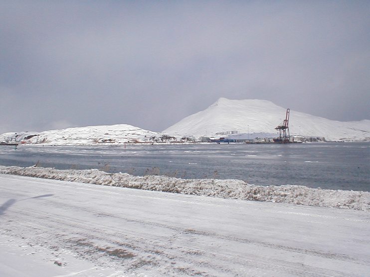 It is just the fresh water run-off, but it looks like little icebergs!